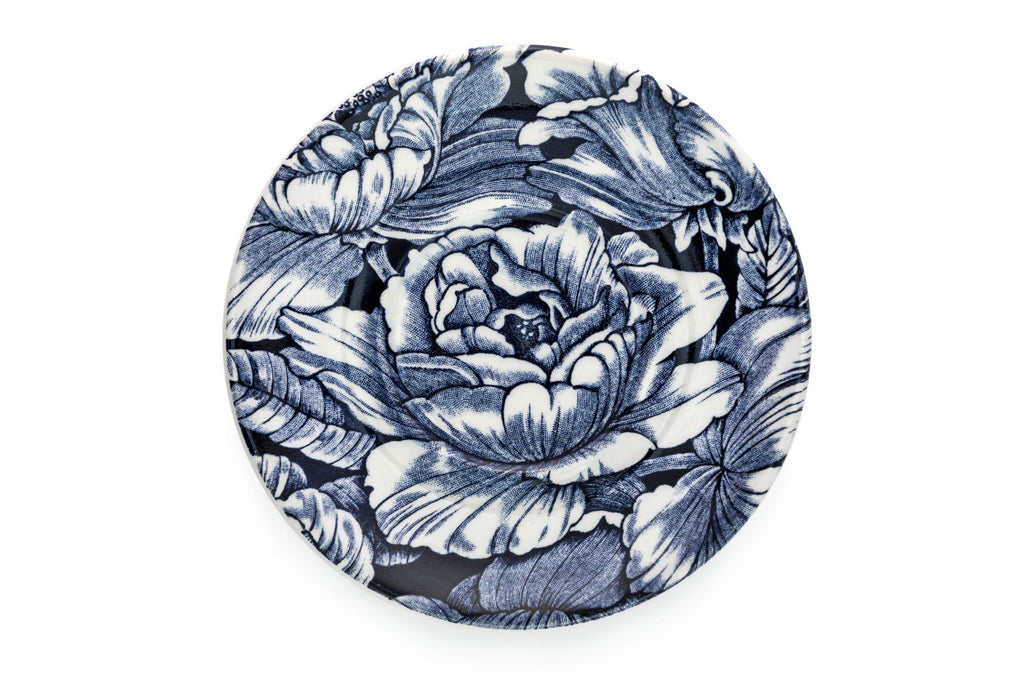 Burleigh Ink Blue Hibiscus Coffee Saucer