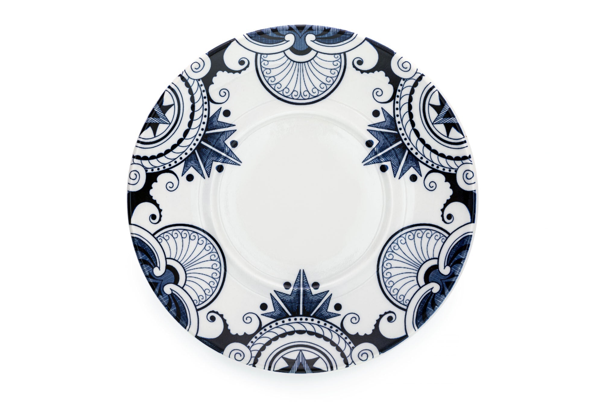 Burleigh Ink Blue Palisade Coffee Saucer 14cm