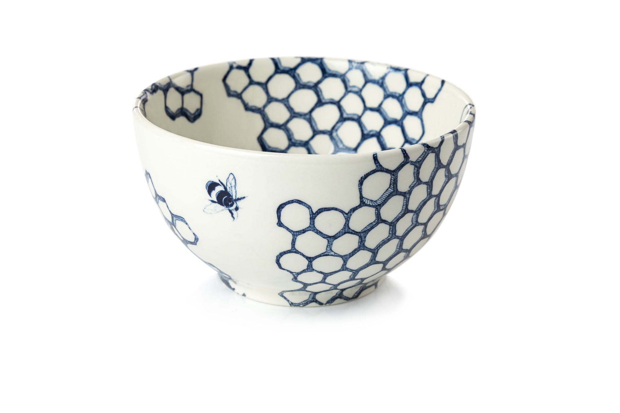 Burleigh Ink Blue Pollen Mini Footed Bowl 12cm