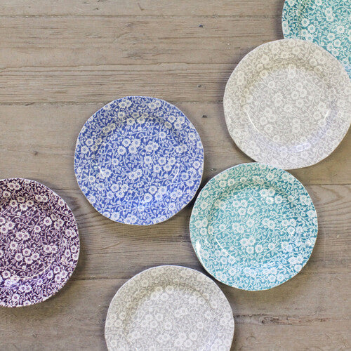 Burleigh Pale Blue Calico Plate 21.5cm/8.5"
