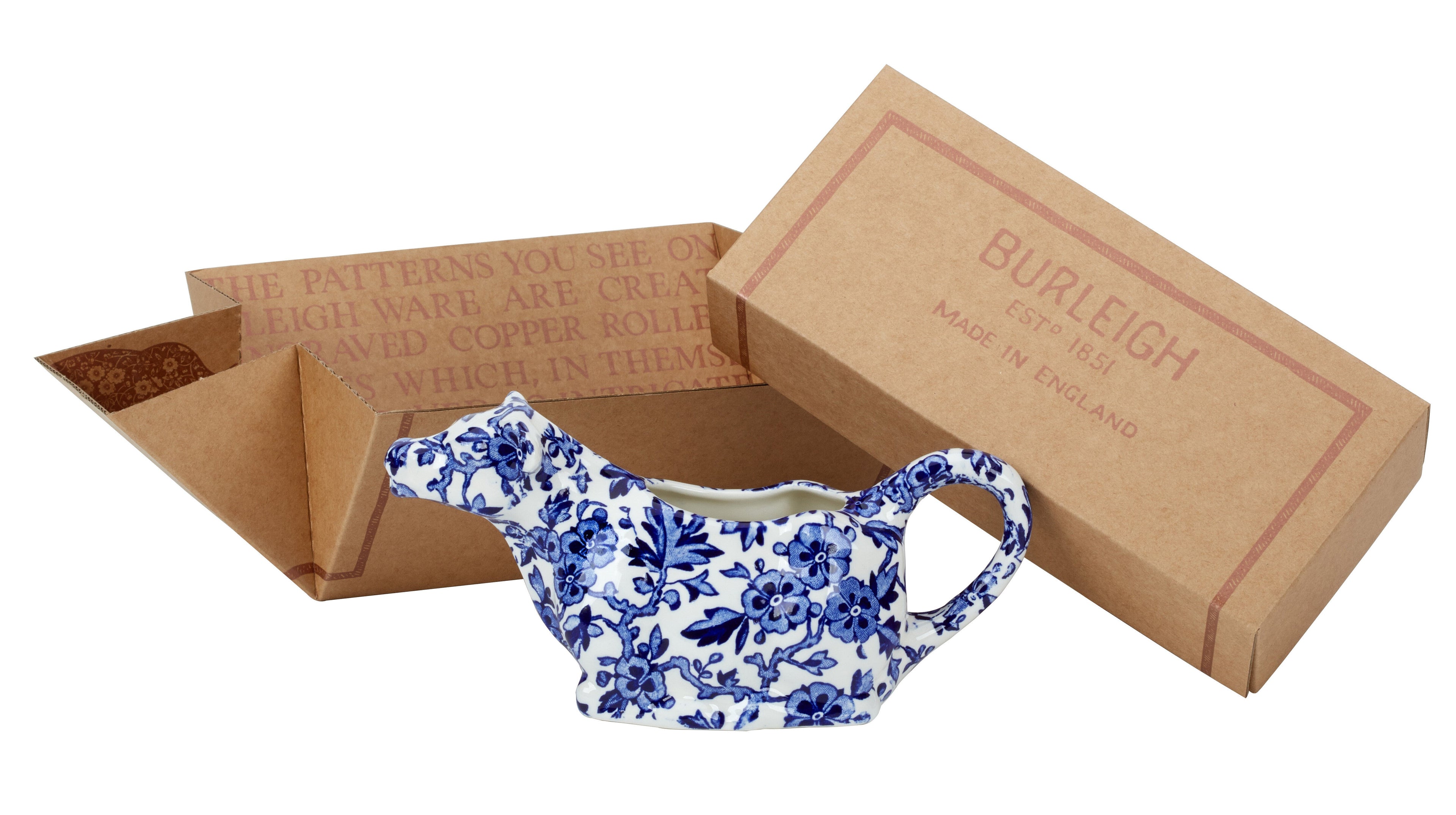 Burleigh Blue Arden Cow Creamer 150ml Gift Box