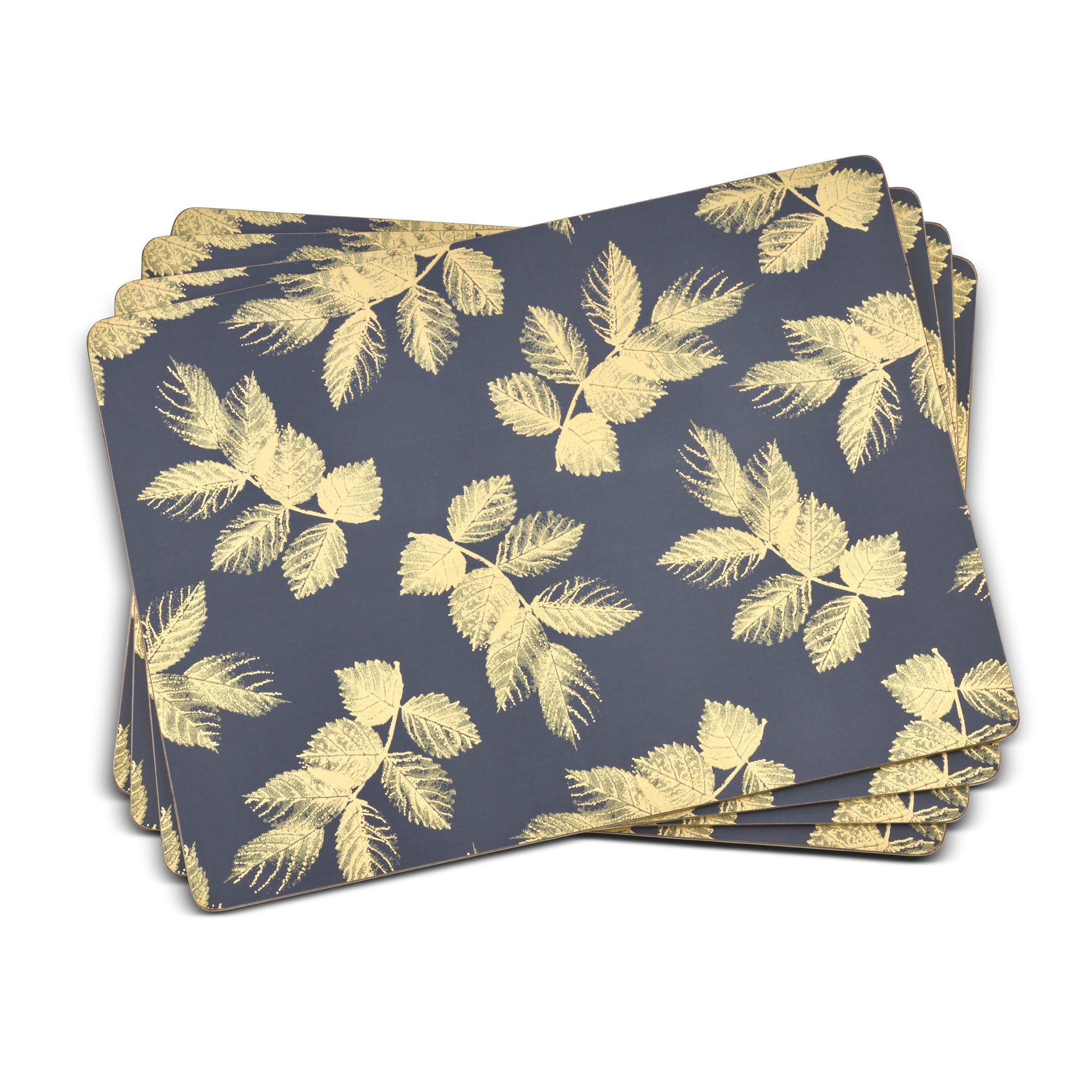 Etched Leaves Placemats S/4 - Navy (s) 40.1 x 29.8cm Boxed Set
