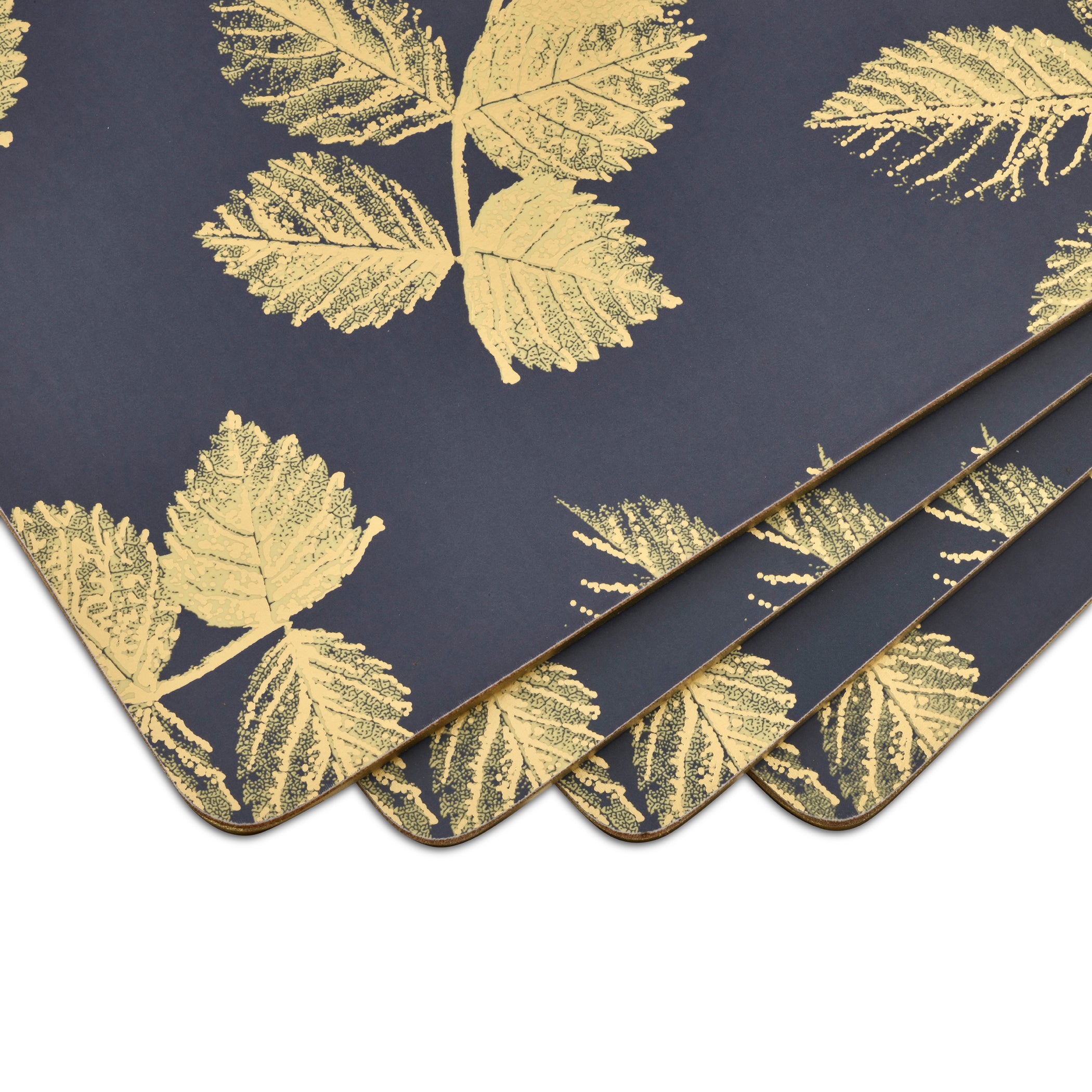 Etched Leaves Placemats S/4 - Navy (s) 40.1 x 29.8cm Boxed Set