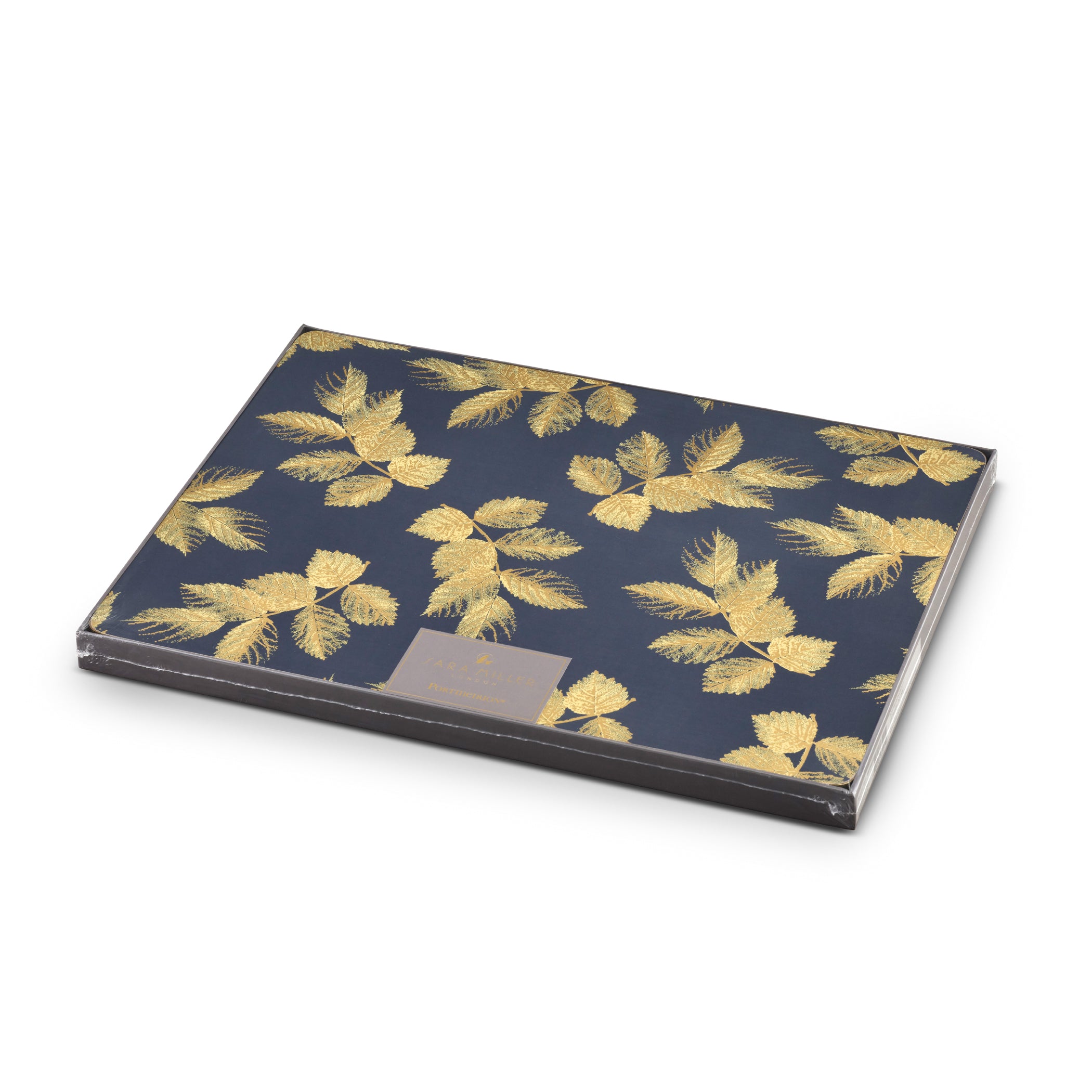 Etched Leaves Placemats S/4 - Navy (s) 40.1 x 29.8cm Boxed Set