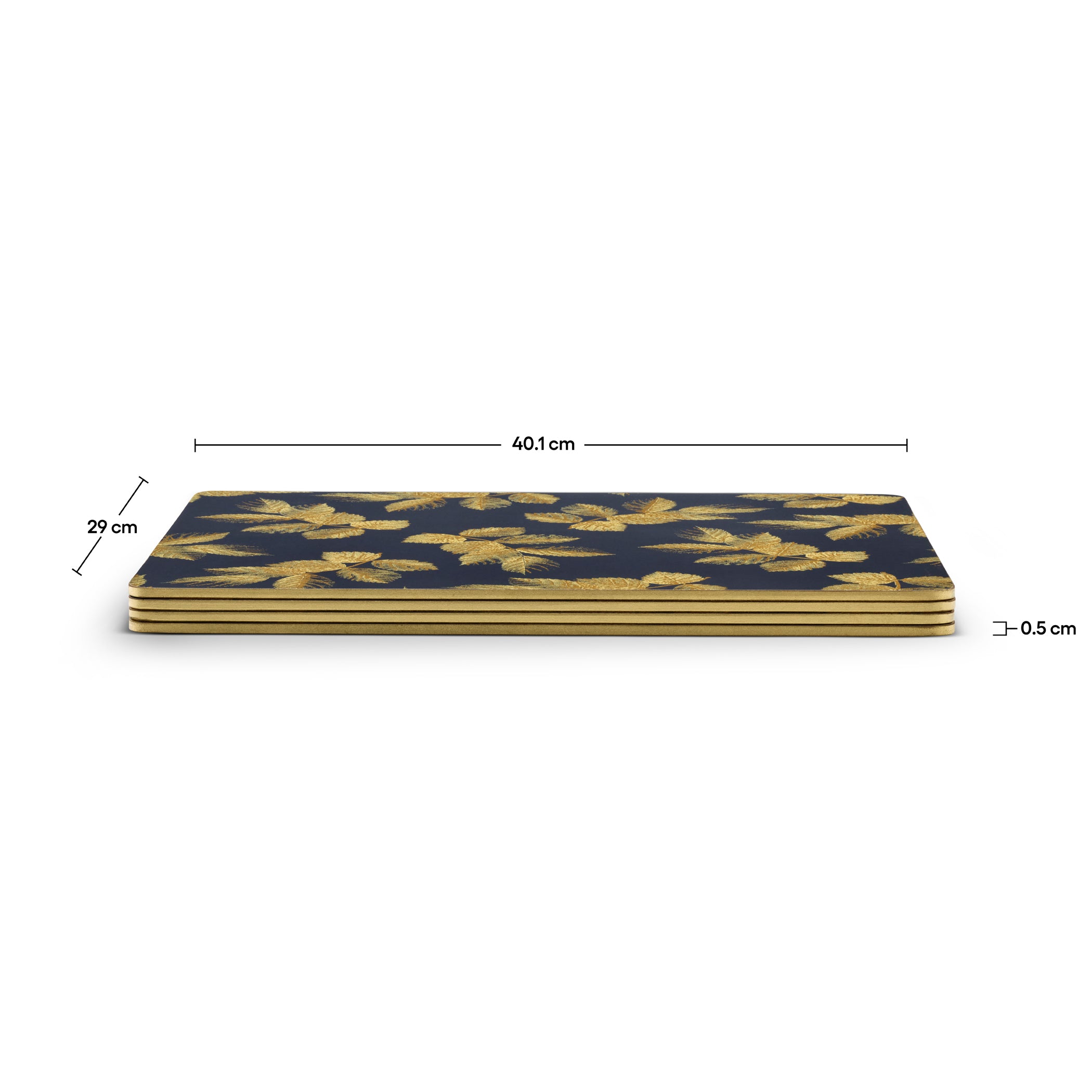 Etched Leaves Placemats S/4 - Navy (s) 40.1 x 29.8cm Boxed Set