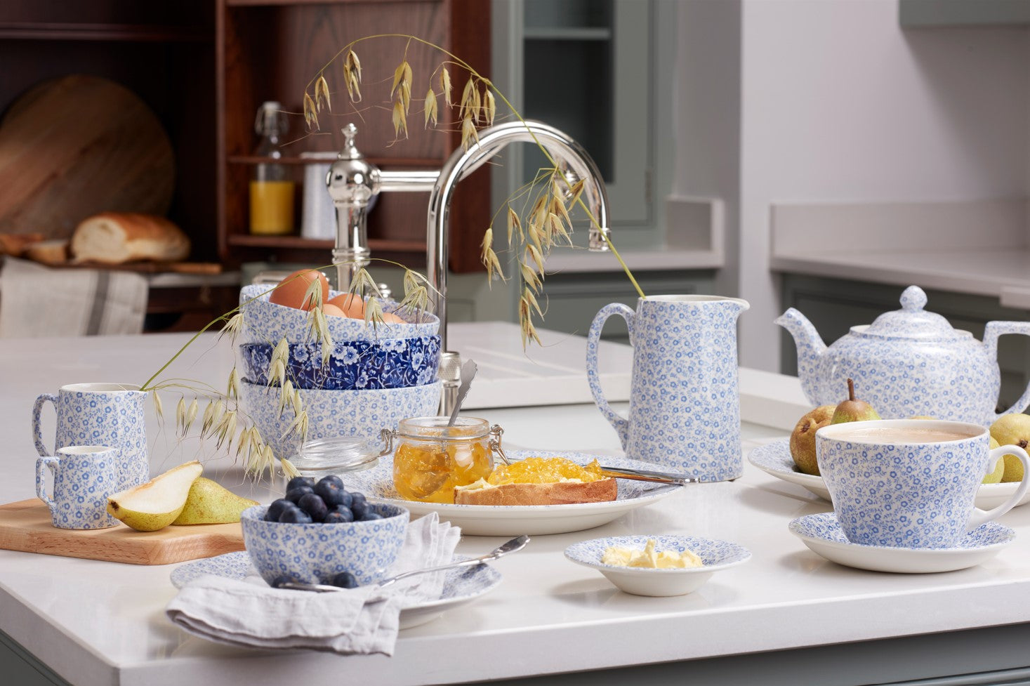 Burleigh Pale Blue Felicity Teapot Large 800ml/ 1.5pt