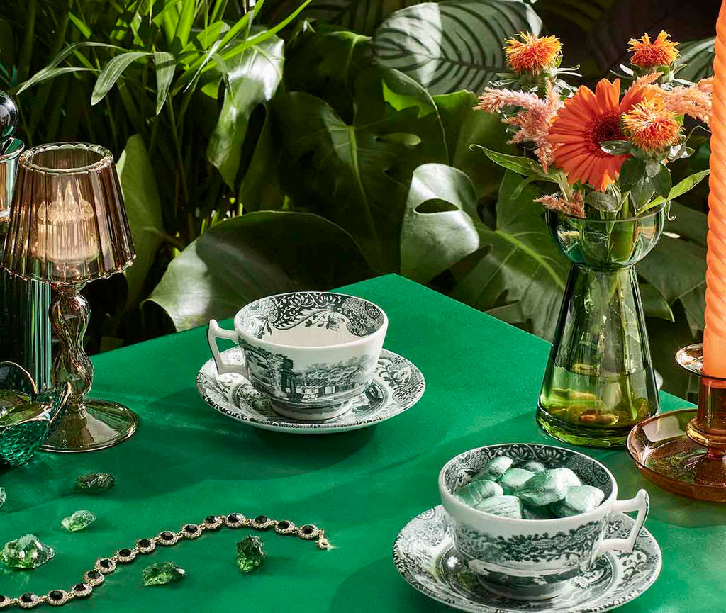 Spode Heritage Green Italian Teacup & Saucer 0.2L/7fl.oz
