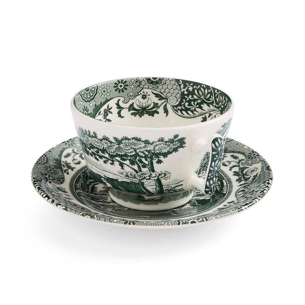 Spode Heritage Green Italian Teacup & Saucer 0.2L/7fl.oz