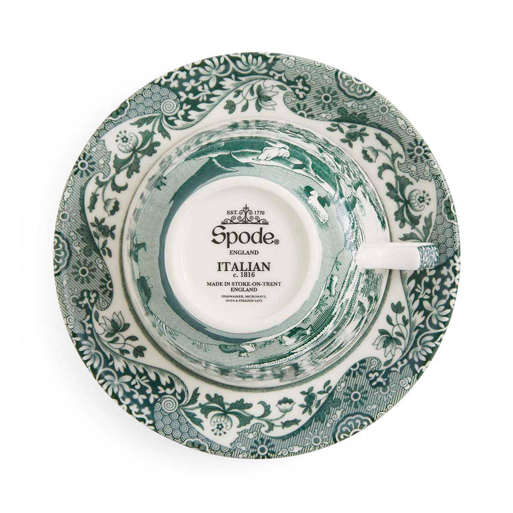 Spode Heritage Green Italian Teacup & Saucer 0.2L/7fl.oz