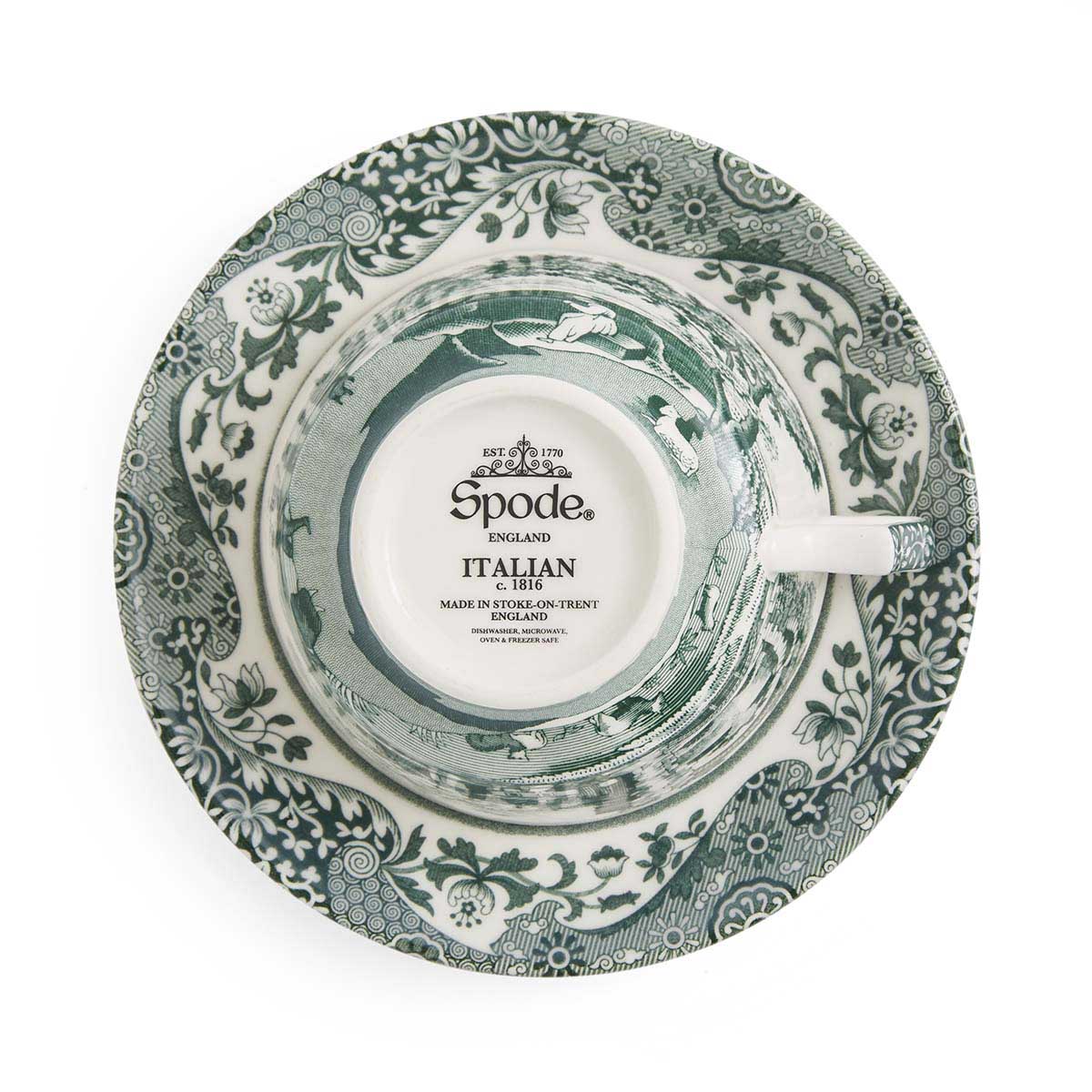 Spode Heritage Green Italian Teacup & Saucer 0.2L/7fl.oz