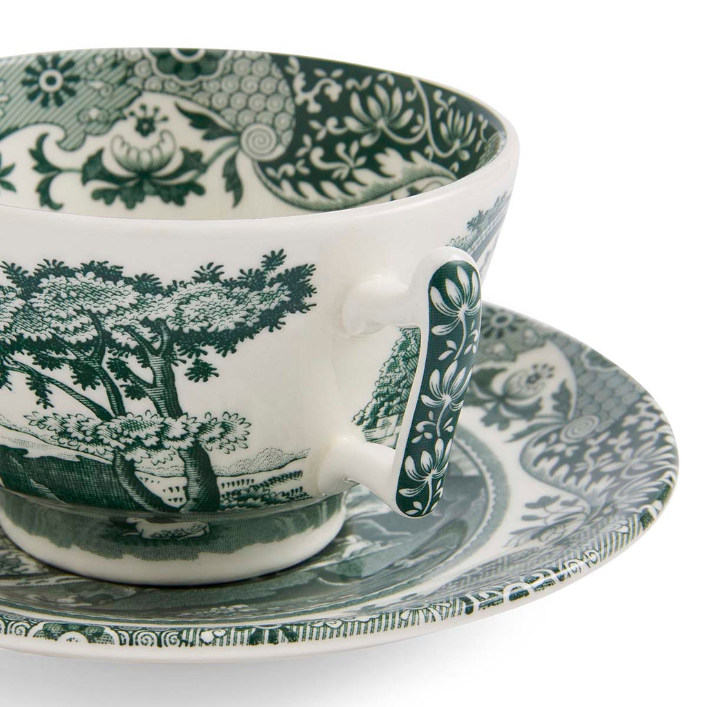 Spode Heritage Green Italian Teacup & Saucer 0.2L/7fl.oz