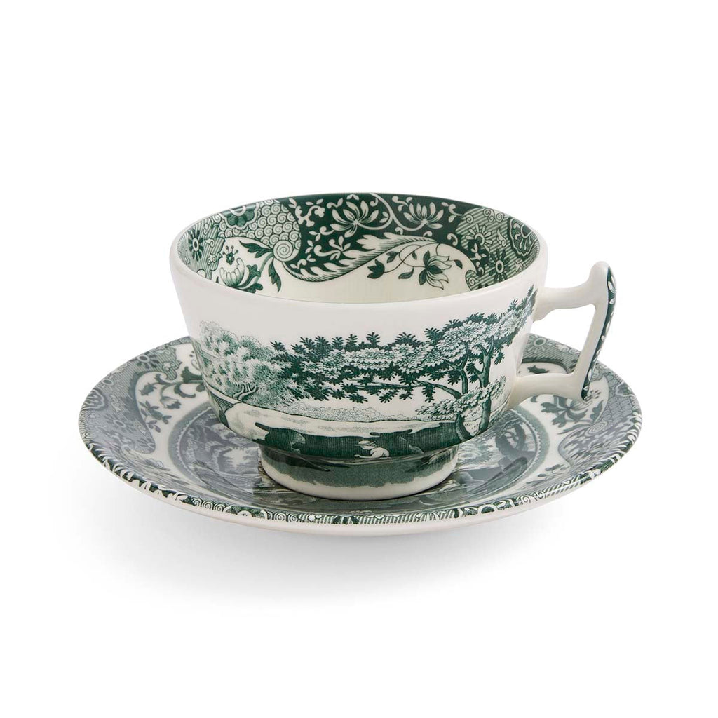 Spode Heritage Green Italian Teacup & Saucer 0.2L/7fl.oz