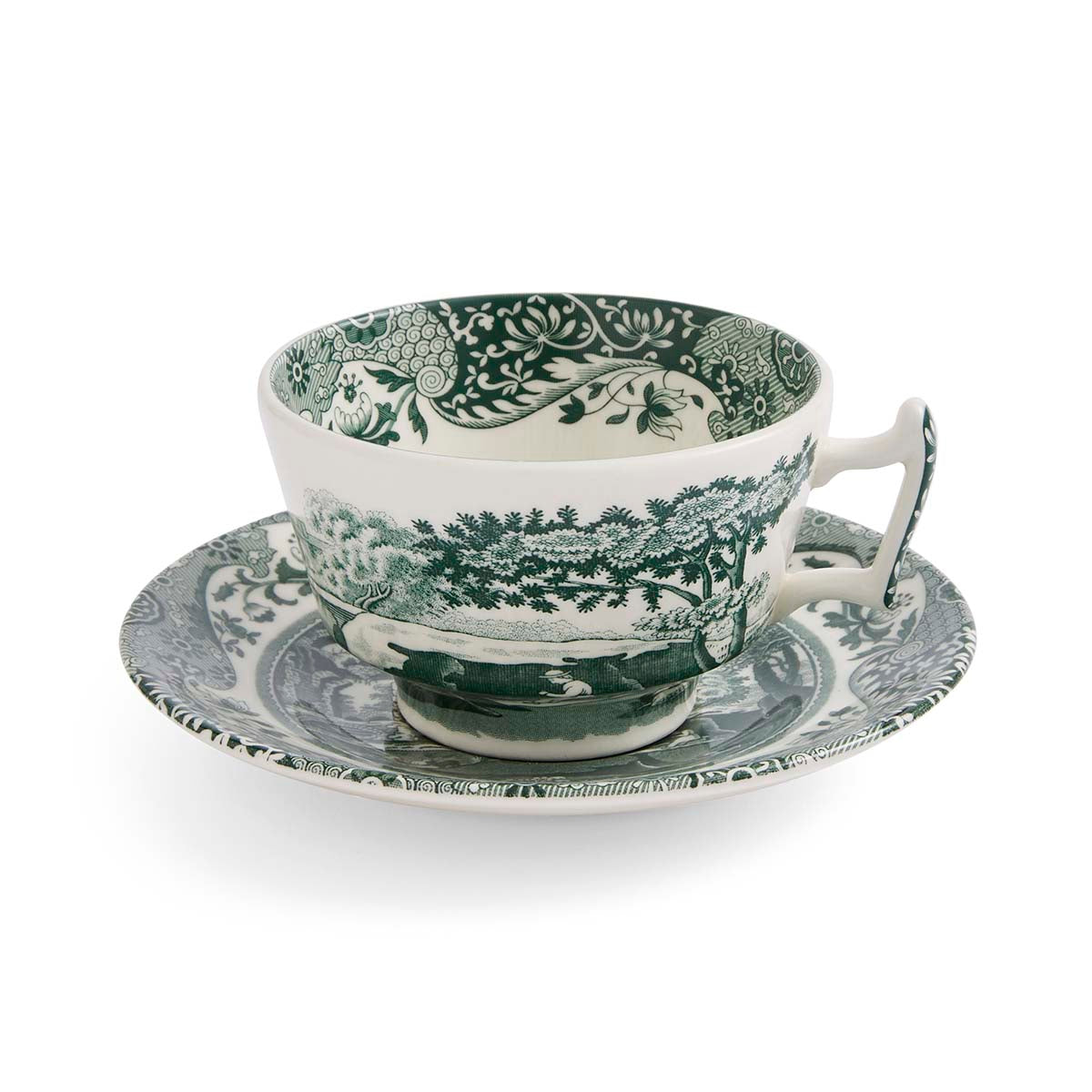 Spode Heritage Green Italian Teacup & Saucer 0.2L/7fl.oz