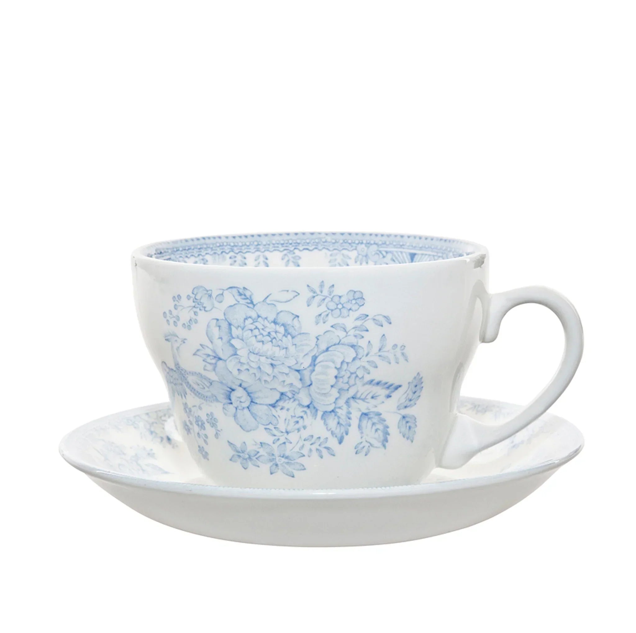 Burleigh Blue Asiatic Pheasants Breakfast Cup & Saucer