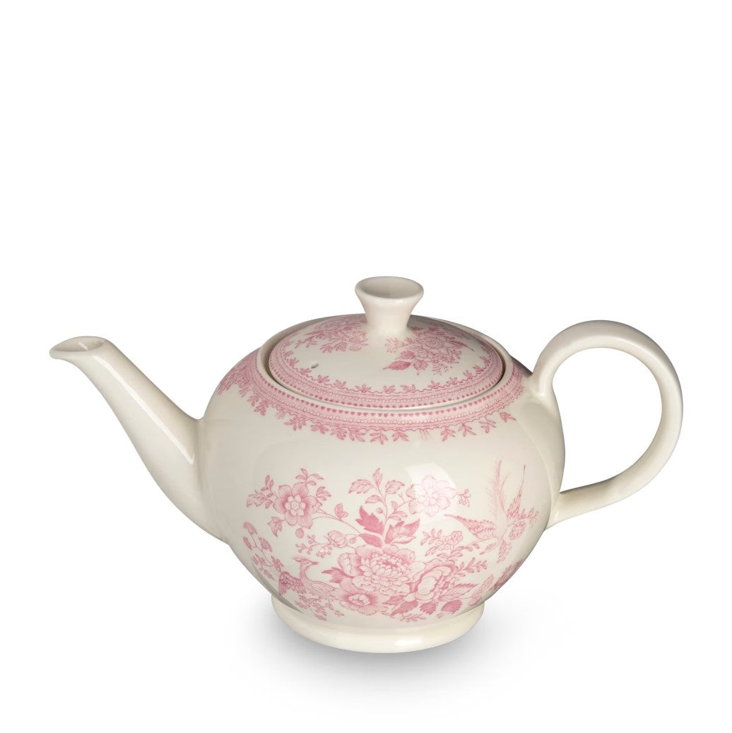 Burleigh Pink Asiatic Pheasants Teapot Large 800ml/1.5pt