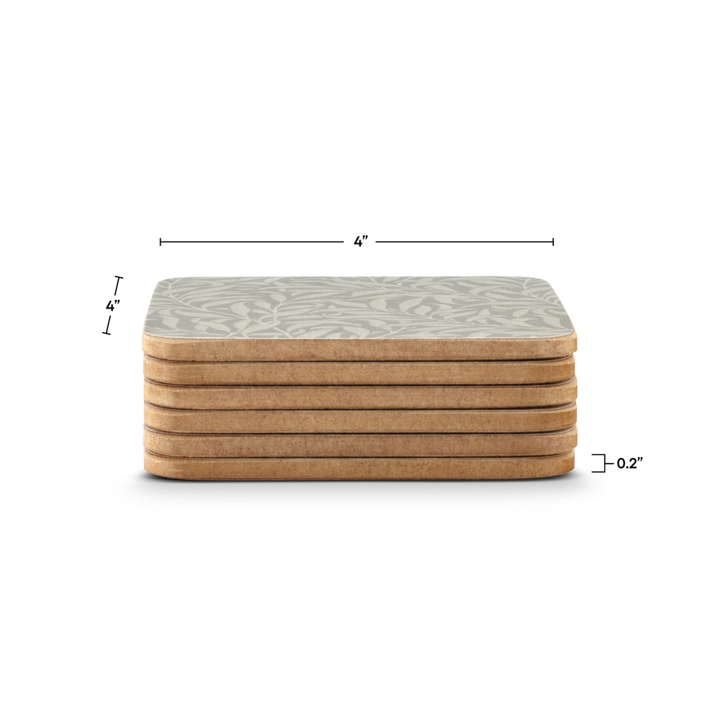 Pure Willow Bough Coasters S/6 (s) 10.5 x 10.5cm Boxed Set