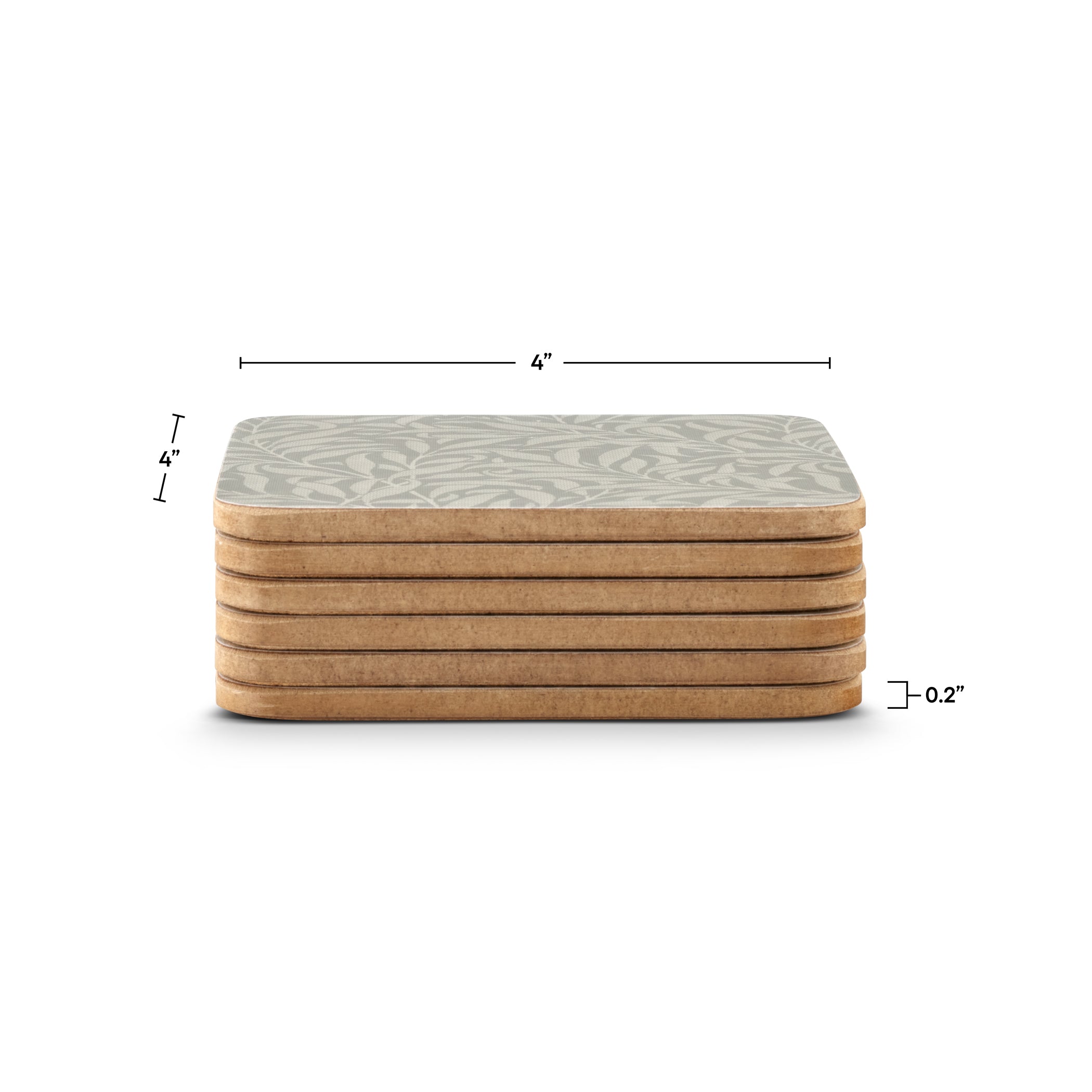 Pure Willow Bough Coasters S/6 (s) 10.5 x 10.5cm Boxed Set