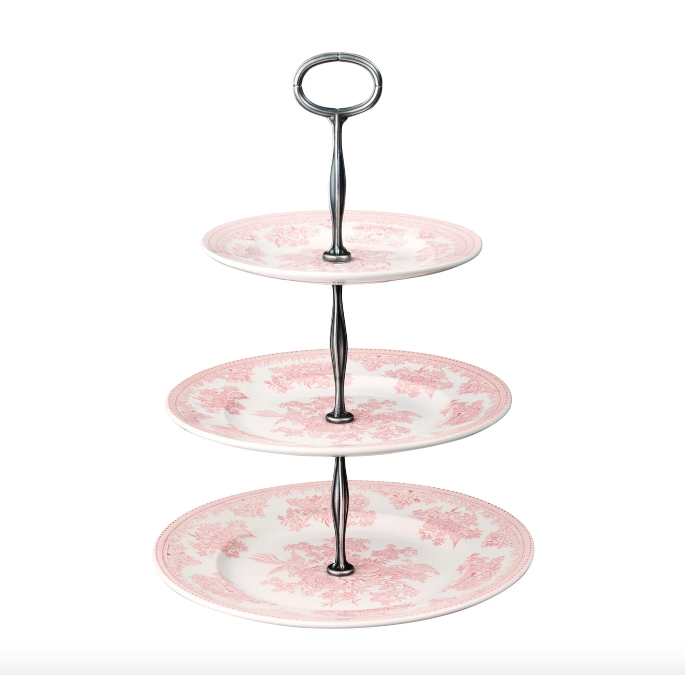 Burleigh Pink Asiatic Pheasants 3 Tier Cake Stand Gift Box