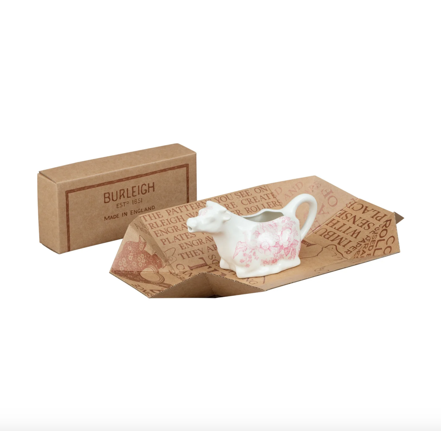 Burleigh Pink Asiatic Pheasants Cow Creamer Gift Box 150ml