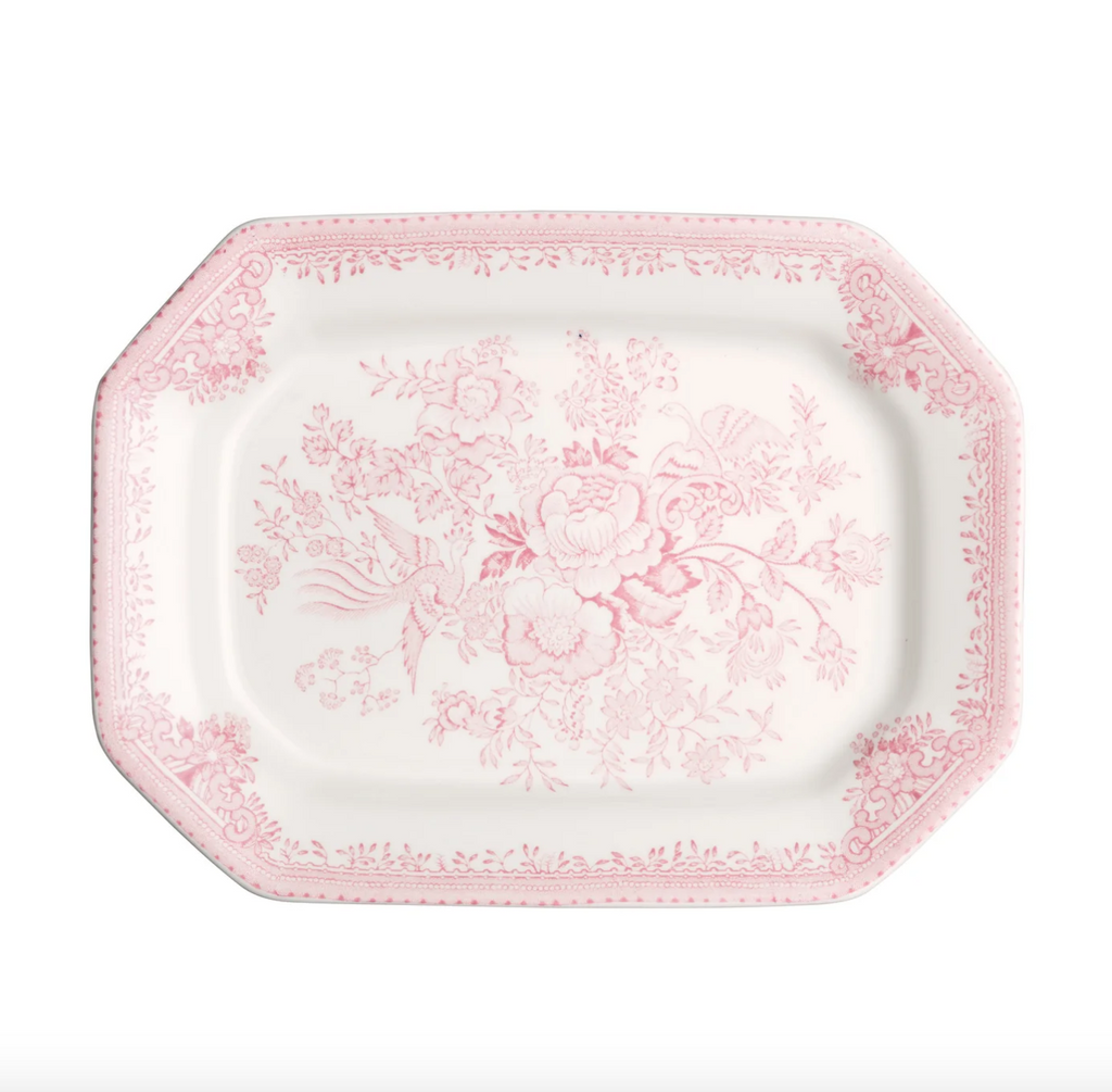 Burleigh Pink Asiatic Pheasants Rectangular Platter 25cm
