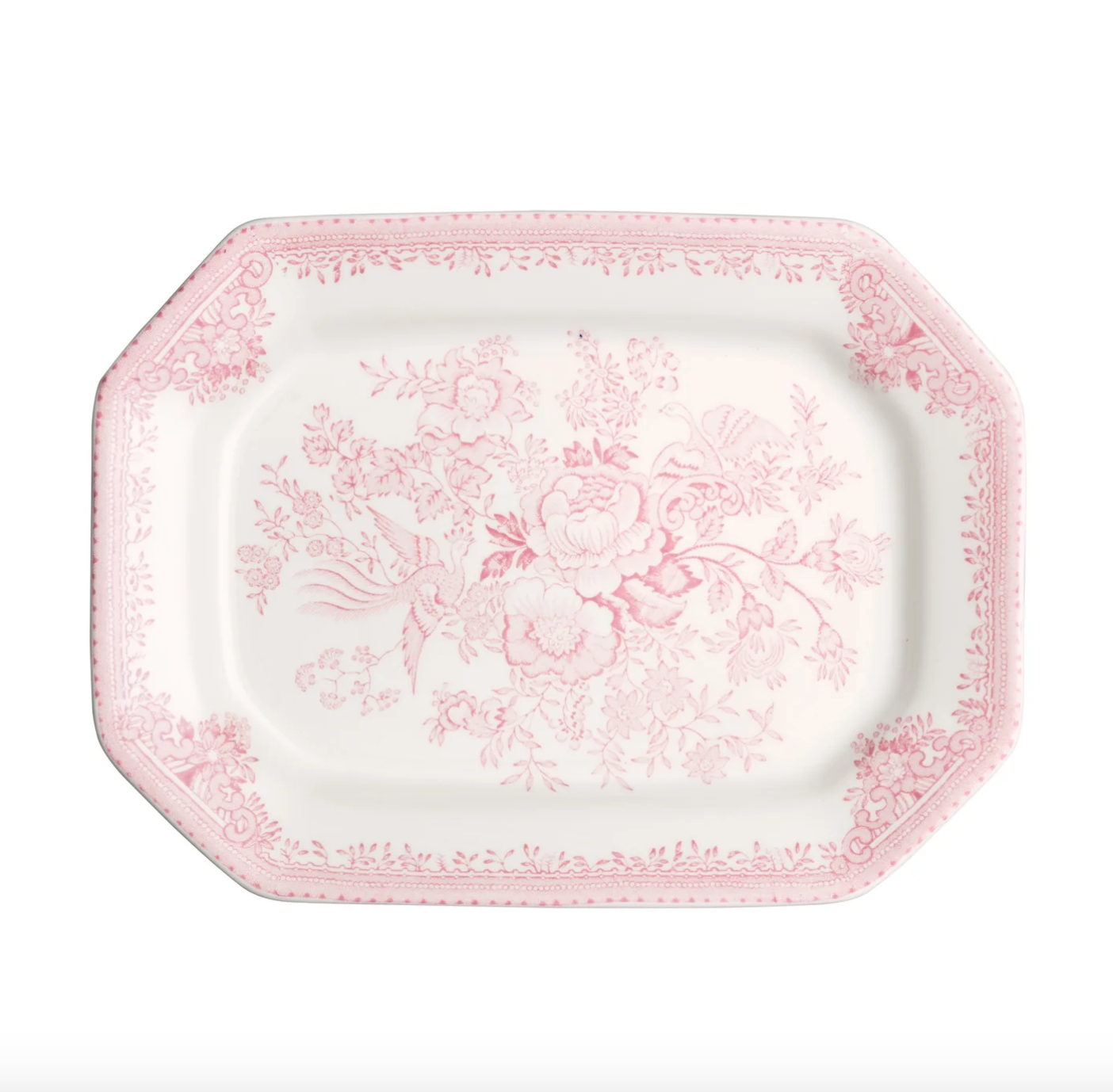 Burleigh Pink Asiatic Pheasants Rectangular Platter 25cm