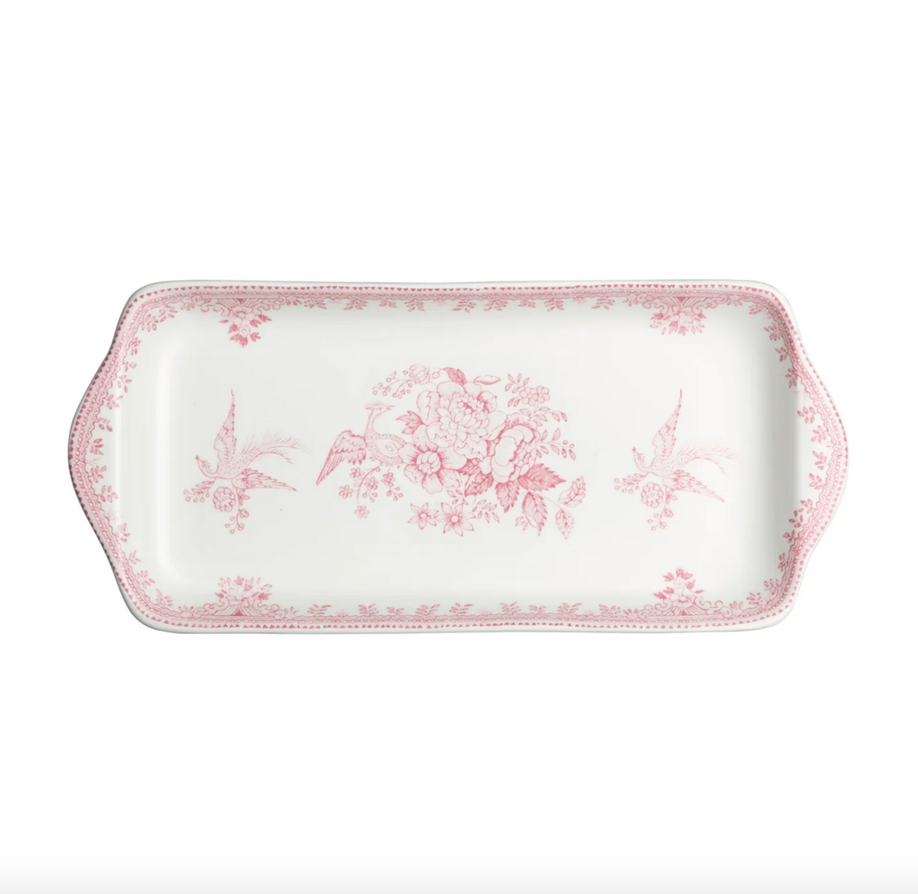 Burleigh Pink Asiatic Pheasants Rectangular Tray 28cm