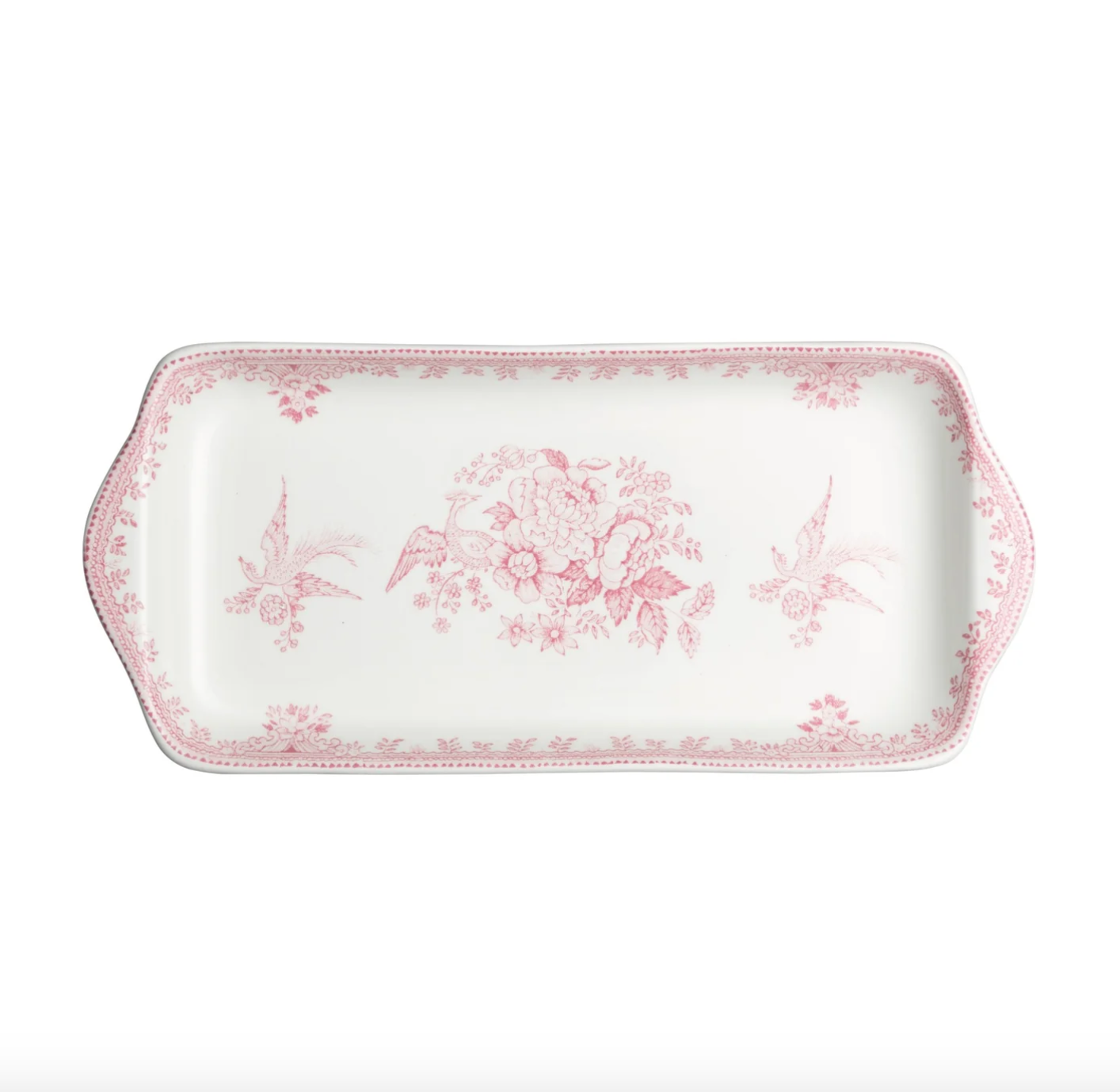 Burleigh Pink Asiatic Pheasants Rectangular Tray 28cm