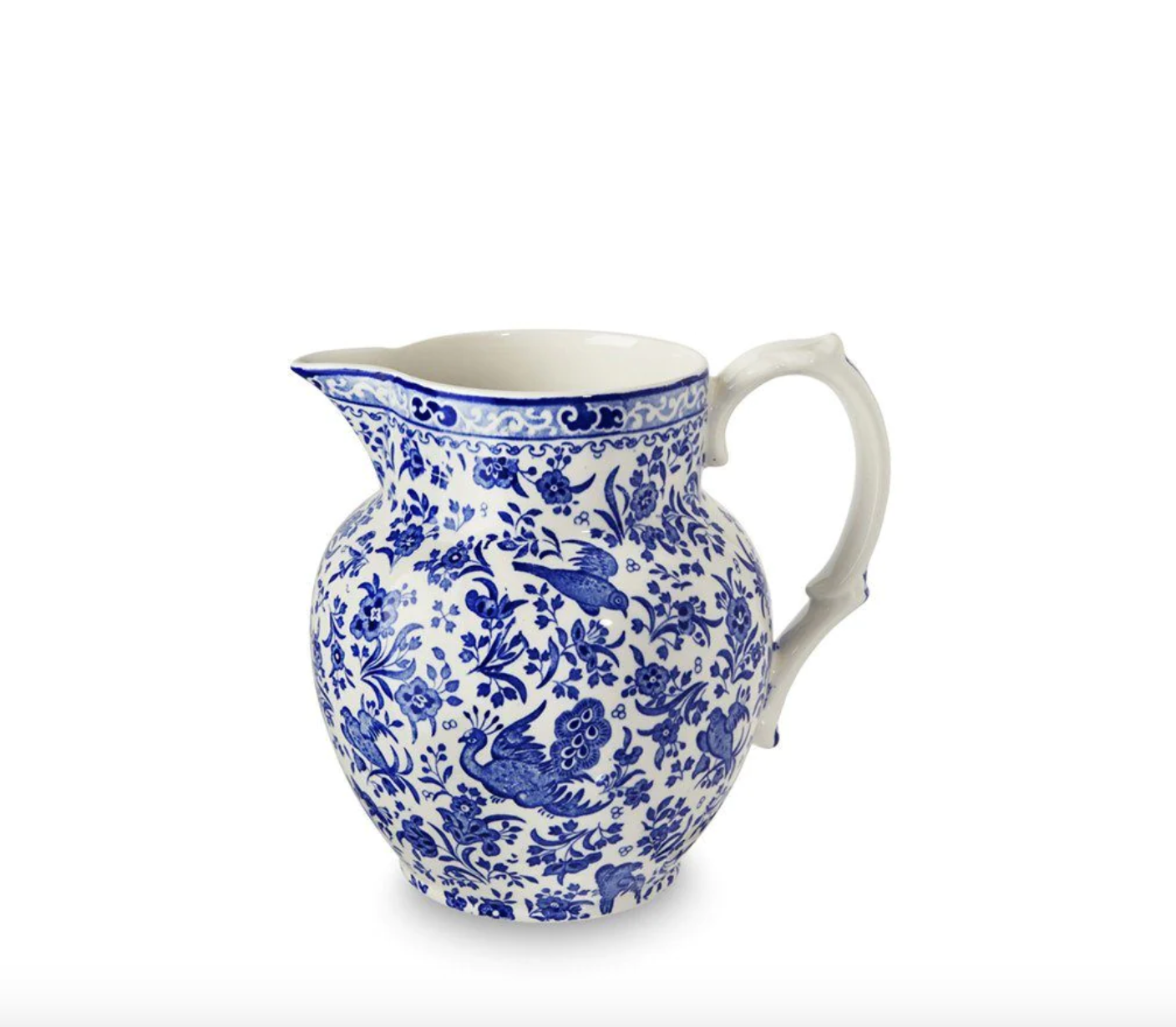 Burleigh Blue Regal Peacock Etruscan Jug Small 1.1 ltr/2pt