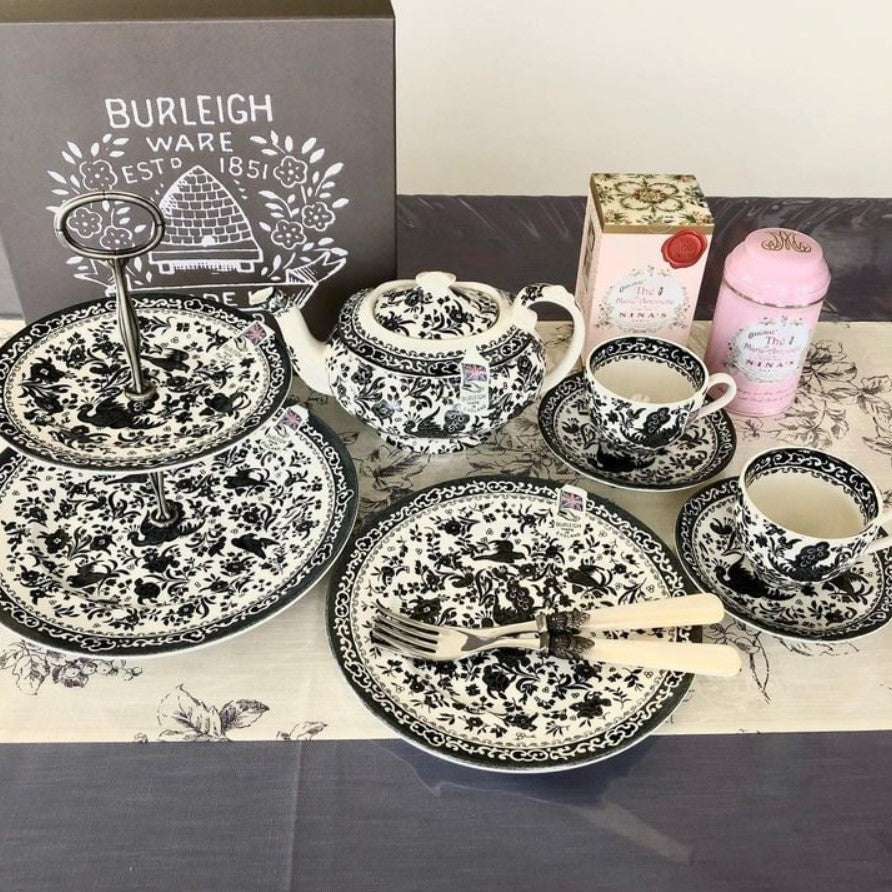 Burleigh Black Regal Peacock Plate 22cm/ 9"