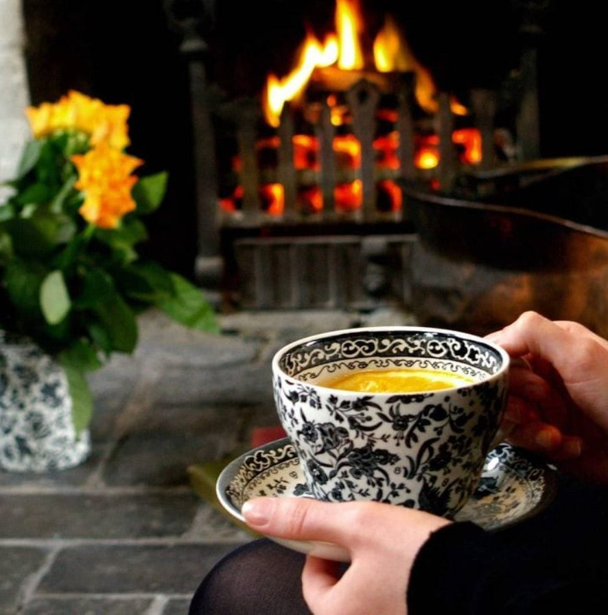 Burleigh Black Regal Peacock Breakfast Saucer