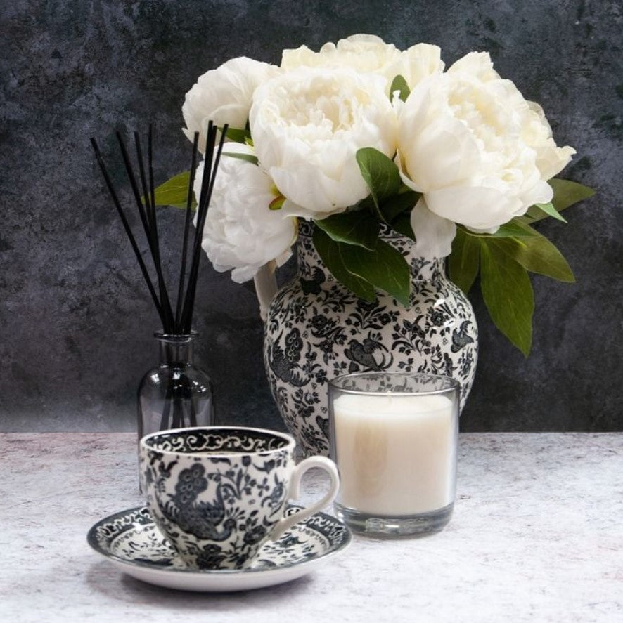 Burleigh Black Regal Peacock Tea Cup 187ml