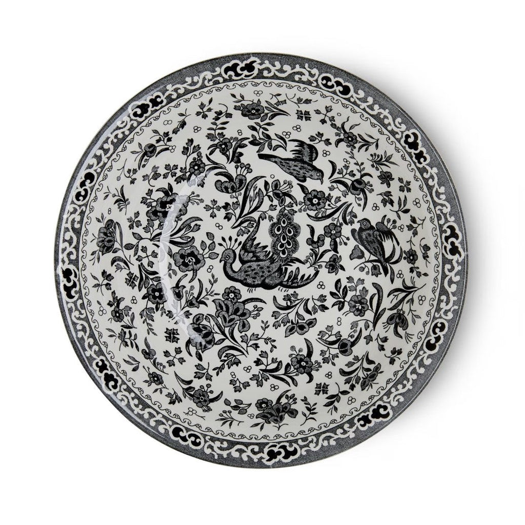 Burleigh Black Regal Peacock Pudding/Soup Bowl 20.5cm