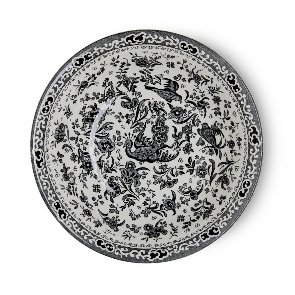Burleigh Black Regal Peacock Pudding/Soup Bowl 20.5cm