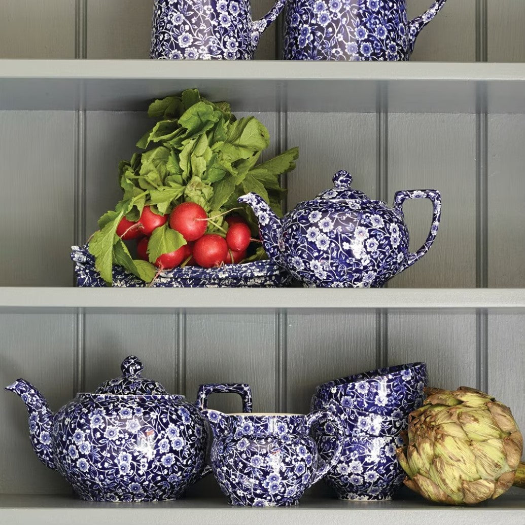 Burleigh Blue Calico Teapot Large 800ml/ 1.5pt