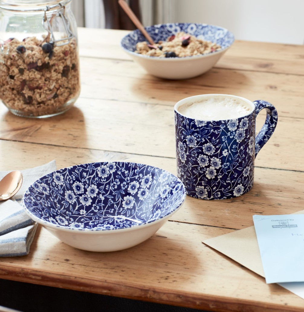 Burleigh Blue Calico Pudding/Soup Bowl 20.5cm