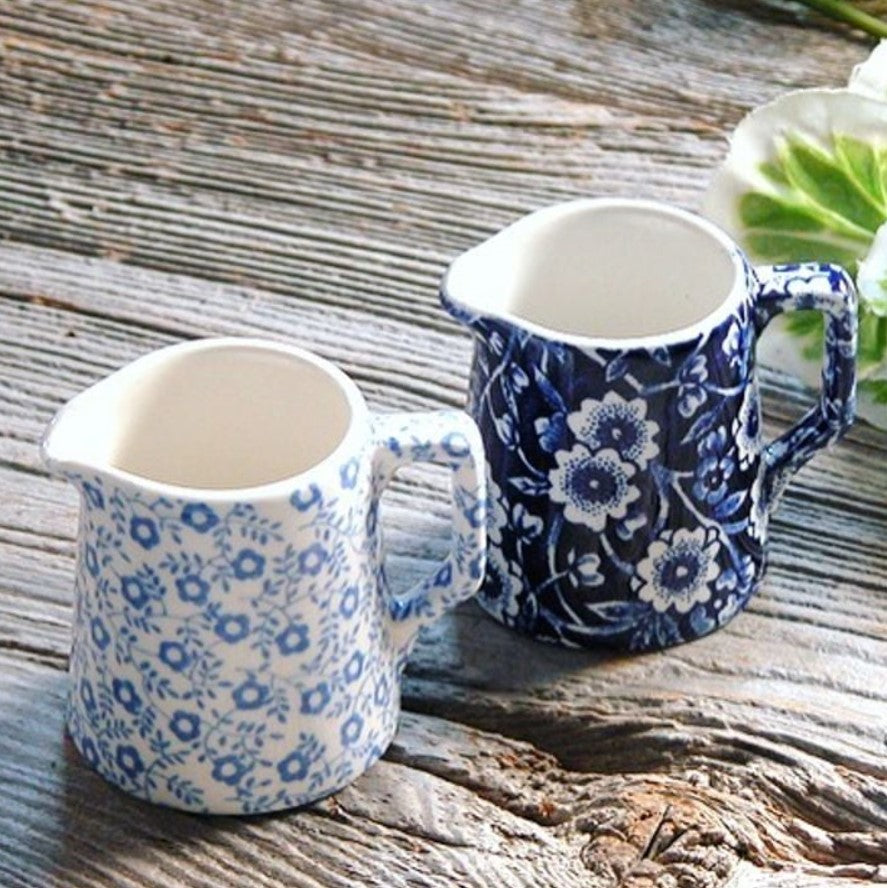Burleigh Blue Calico Tankard Jug Mini 160ml