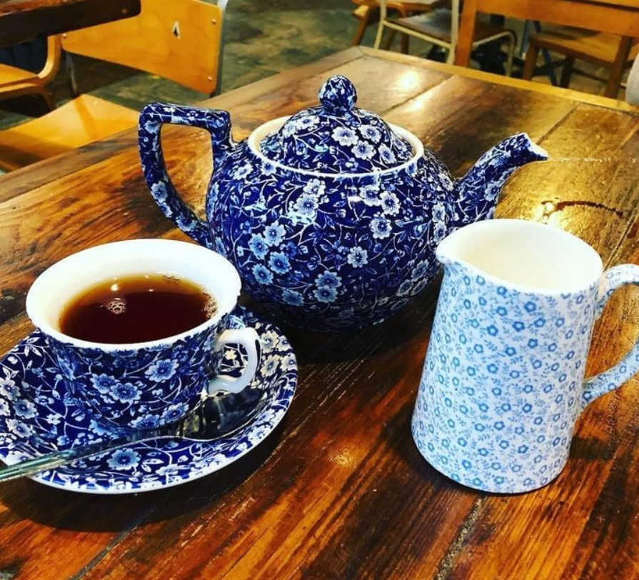 Burleigh Blue Calico Teapot Large 800ml/ 1.5pt