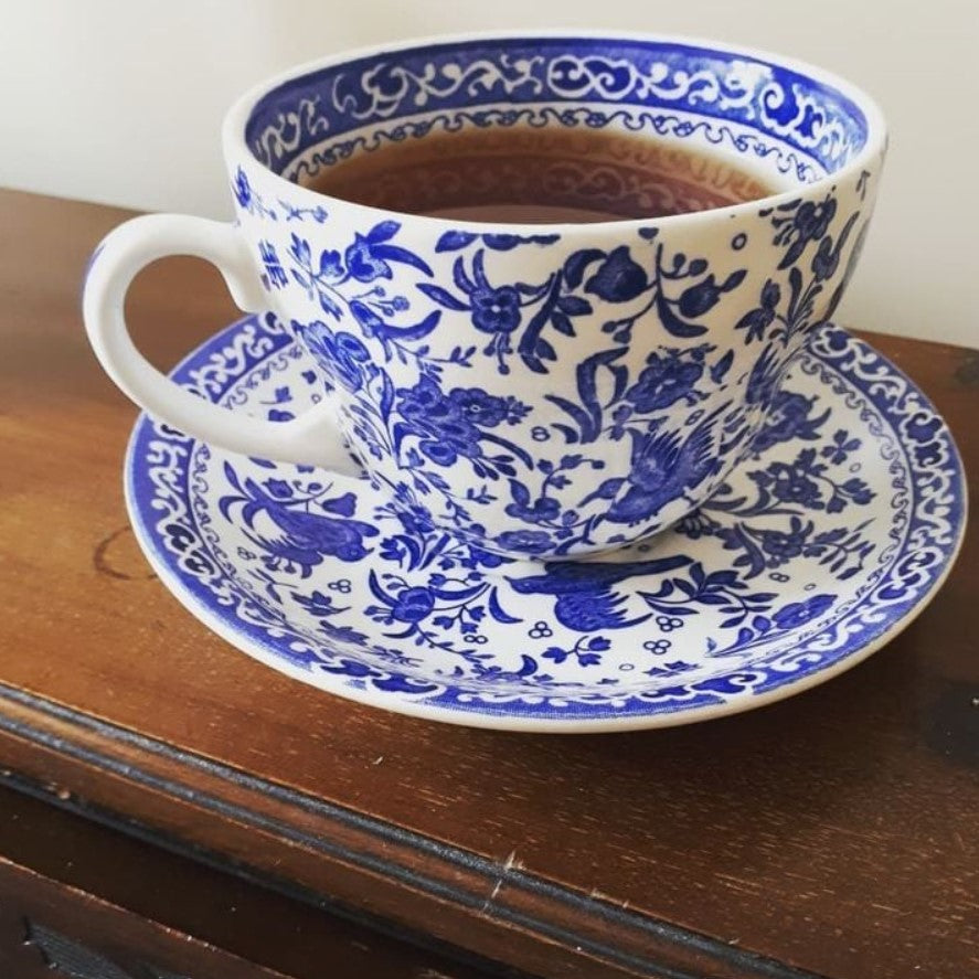 Burleigh Blue Regal Peacock Breakfast Saucer