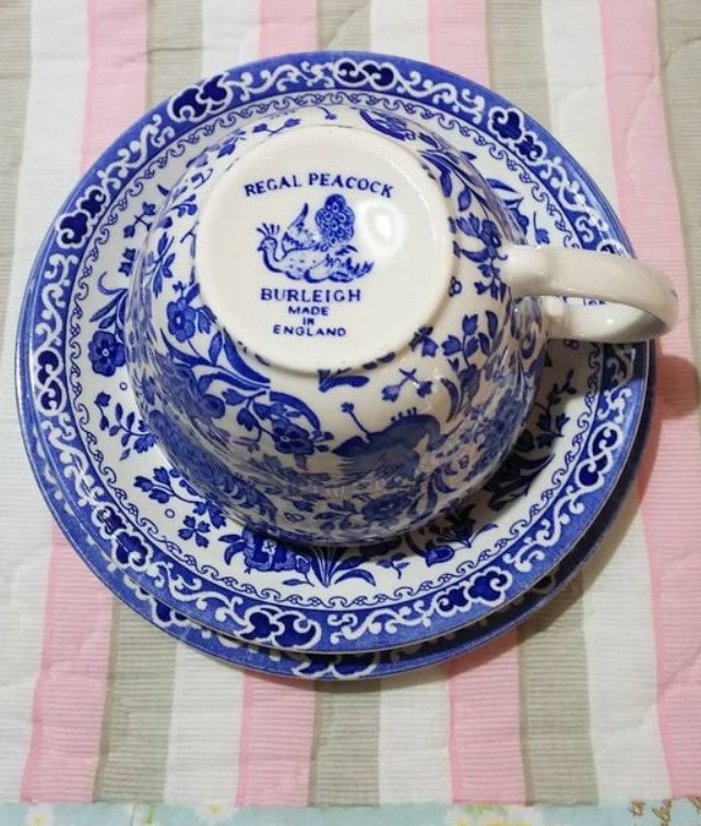 Burleigh Blue Regal Peacock Breakfast Saucer