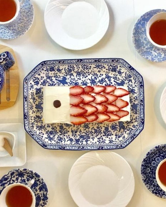 Burleigh Blue Regal Peacock Rectangular Platter 34cm