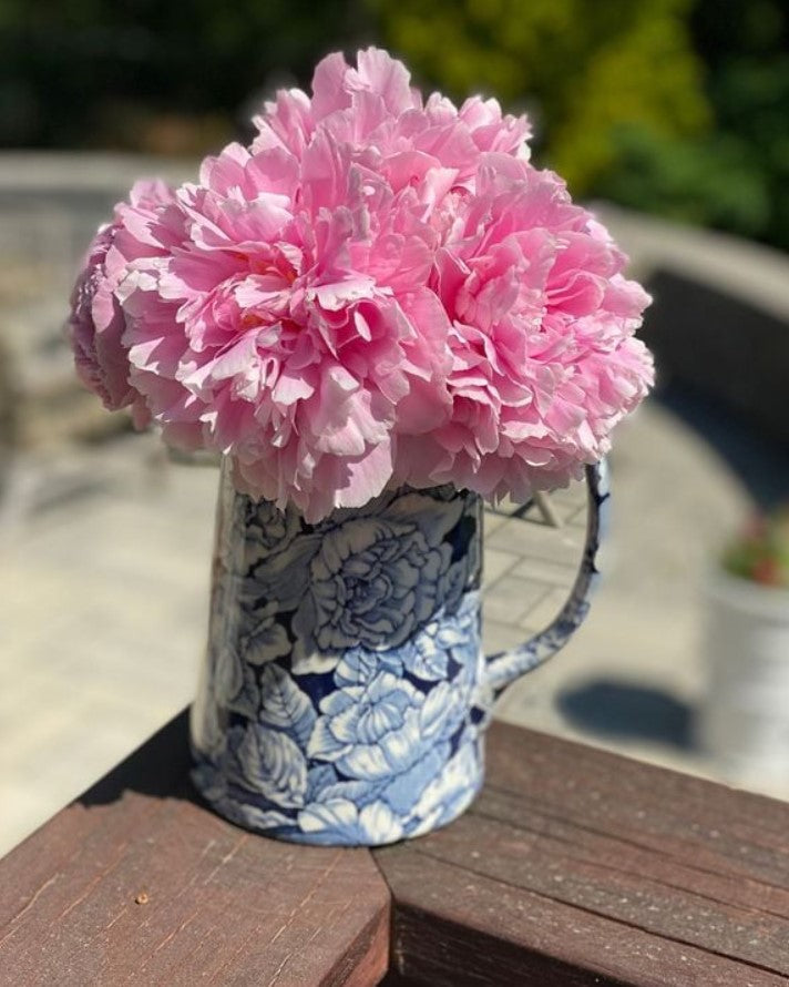 Burleigh Ink Blue Hibiscus Tankard Jug 1.1L/ 2pt