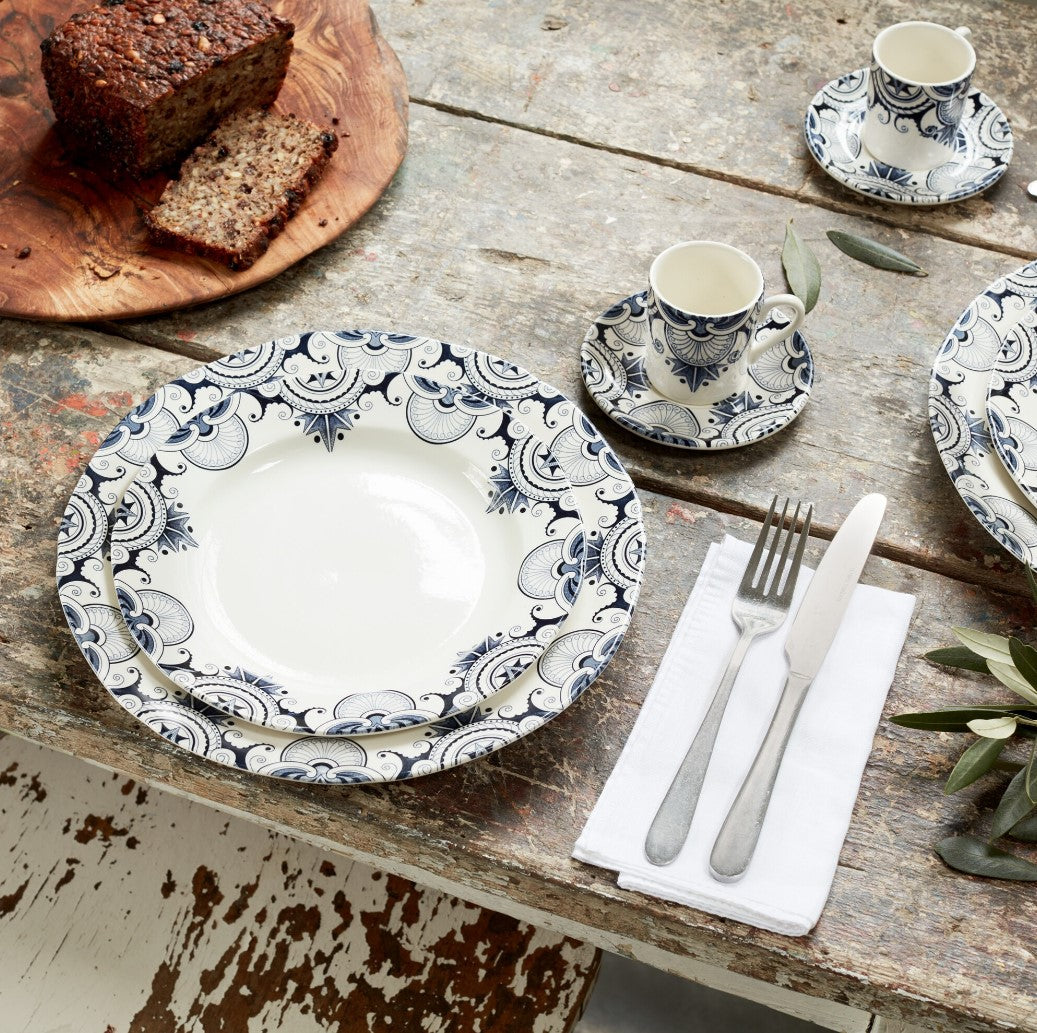 Burleigh Ink Blue Palisade Plate 21.5cm