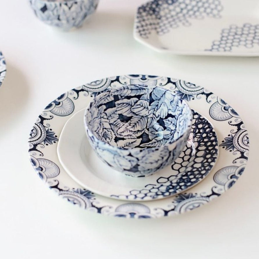 Burleigh Ink Blue Pollen Plate 19cm