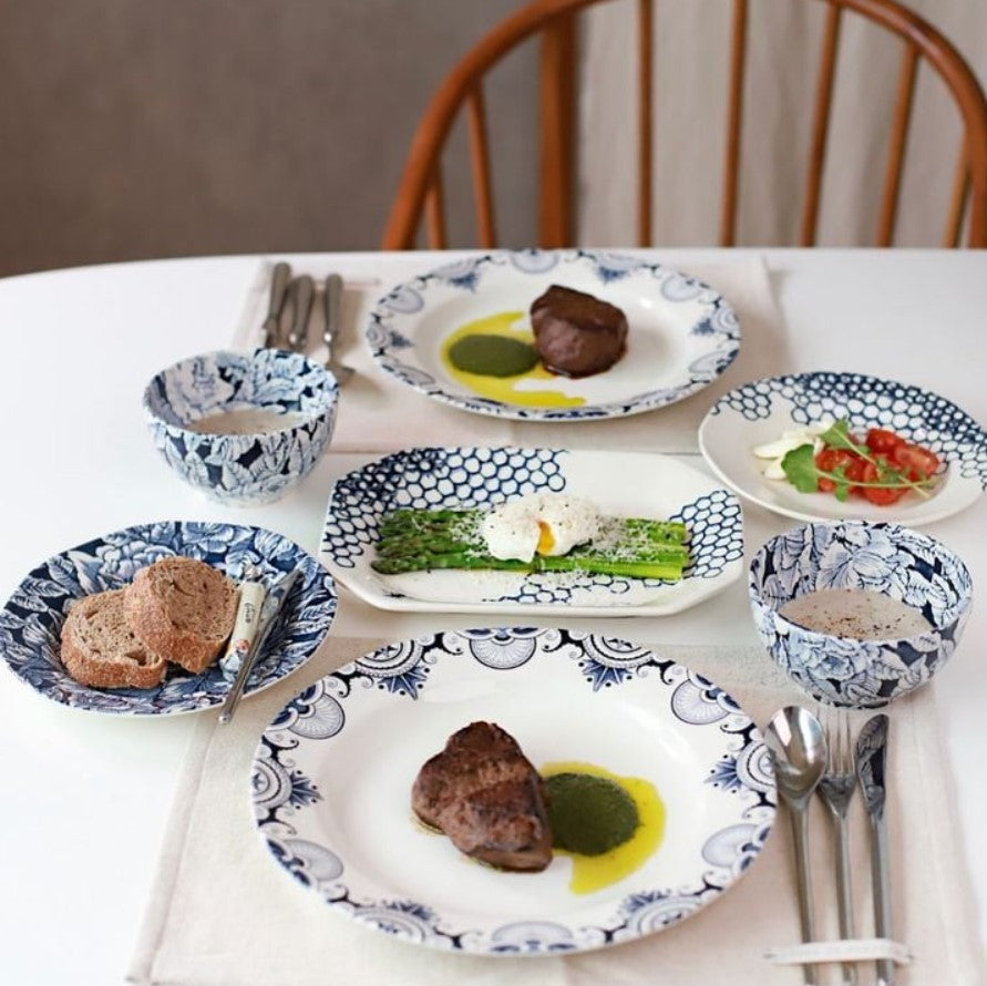 Burleigh Ink Blue Pollen Rectangular Platter 25cm