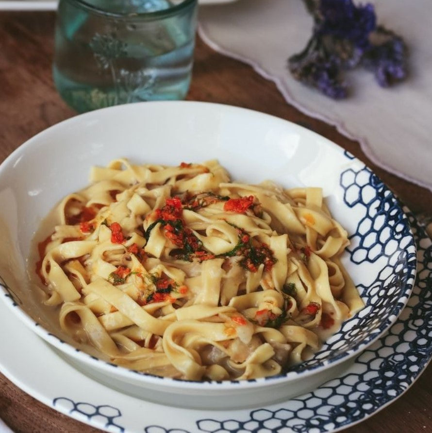 Burleigh Ink Blue Pollen Pasta Bowl 23cm