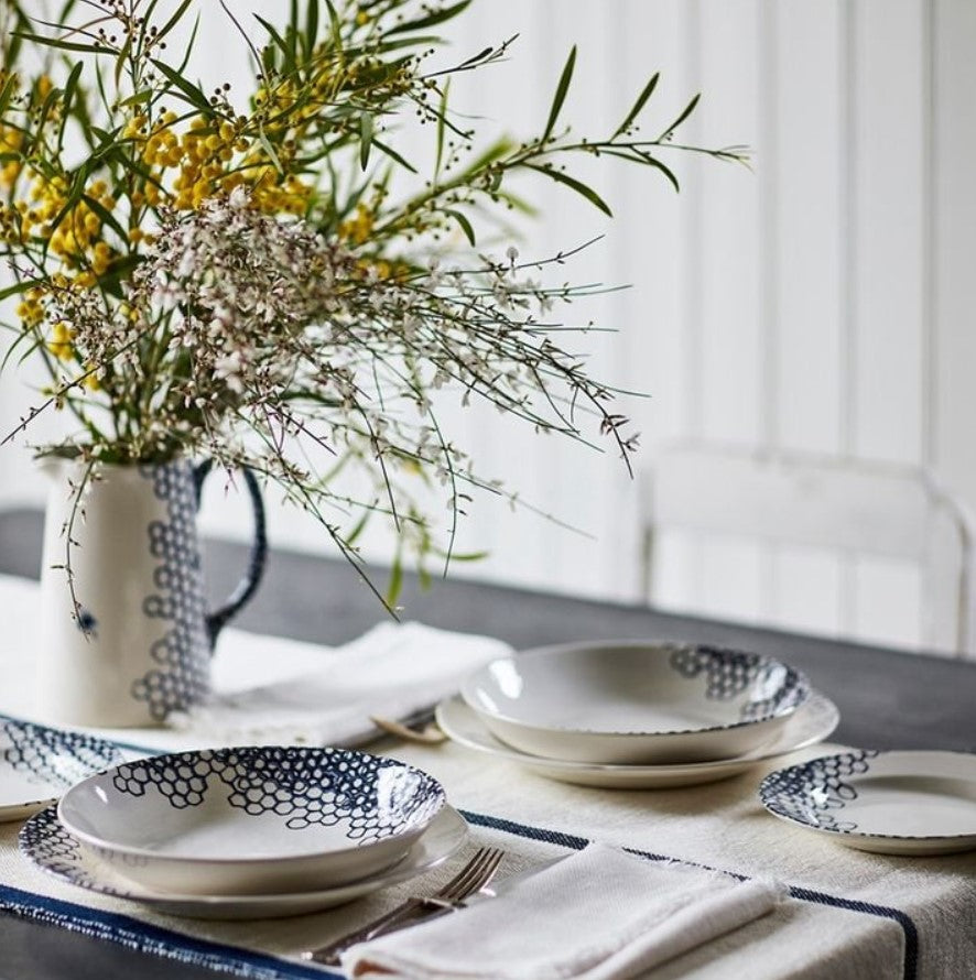 Burleigh Ink Blue Pollen Pasta Bowl 23cm