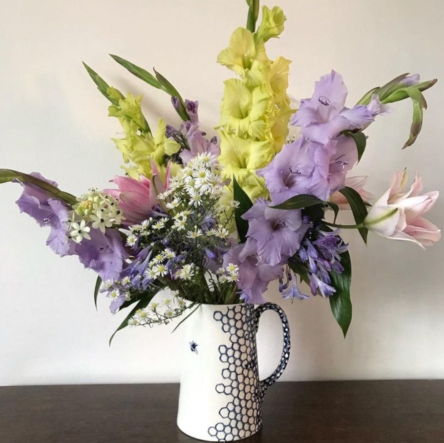 Burleigh Ink Blue Pollen Tankard Jug 2pt