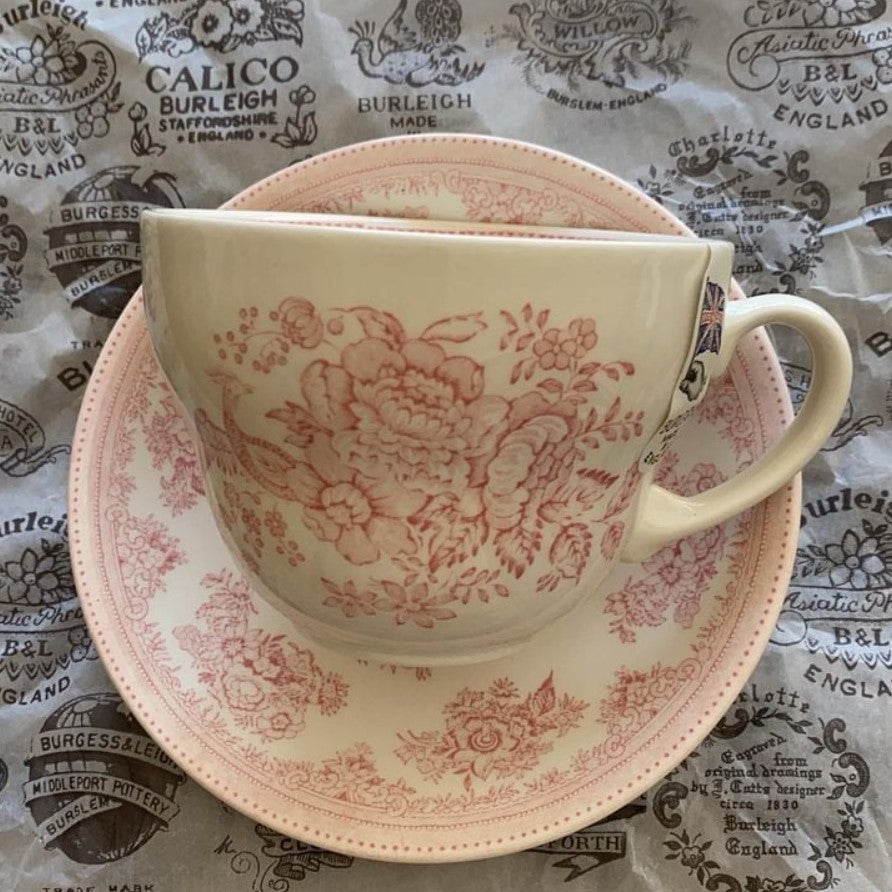 Burleigh Pink Asiatic Pheasants Breakfast Saucer
