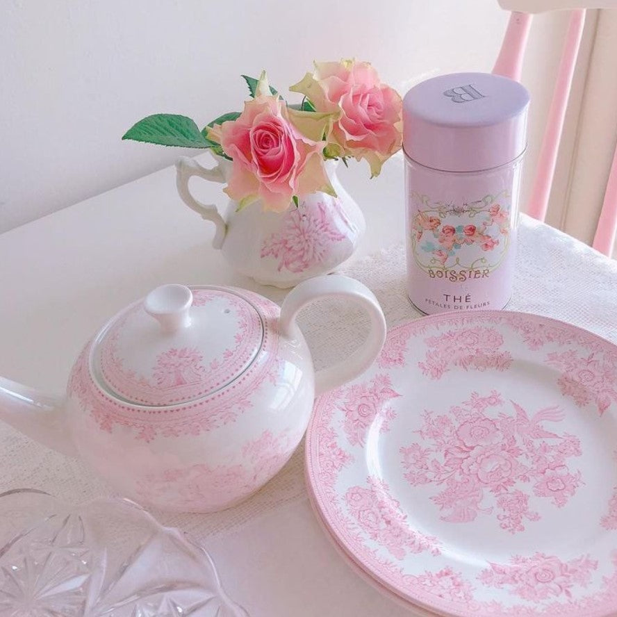 Burleigh Pink Asiatic Pheasants Teapot Large 800ml/1.5pt