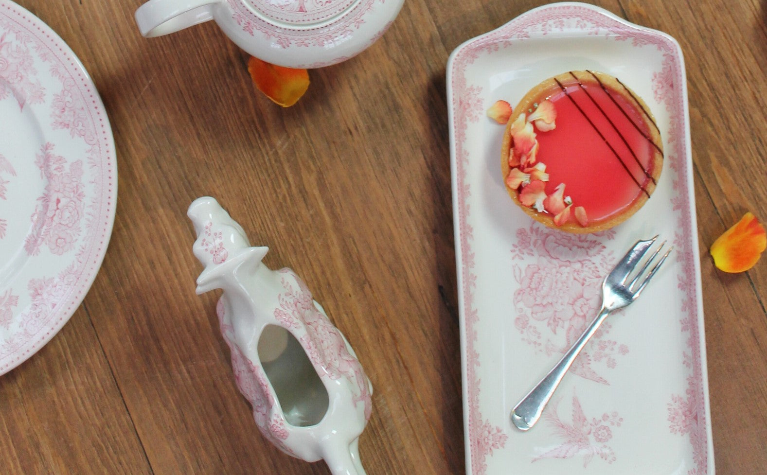 Burleigh Pink Asiatic Pheasants Rectangular Tray 28cm